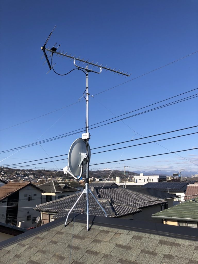 屋根上のテレビアンテナ